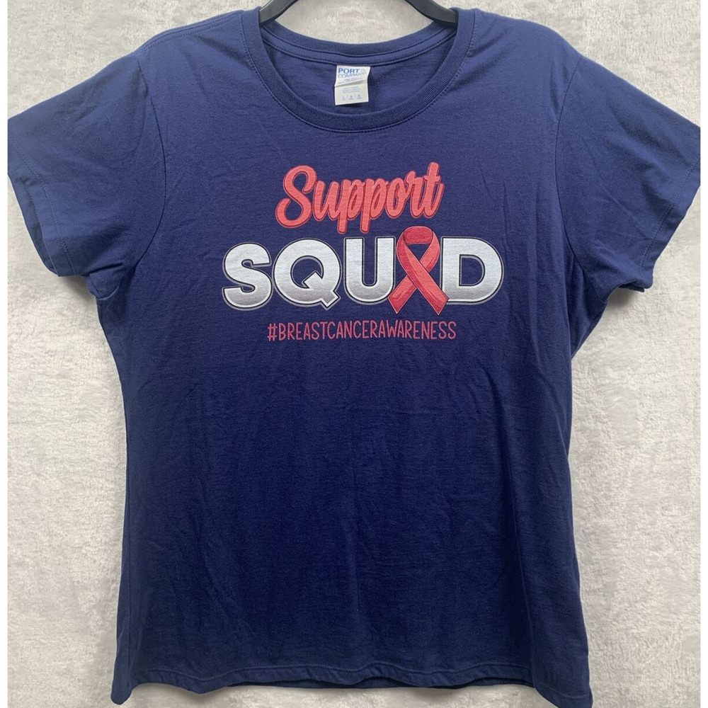 NEW Breast Cancer Awareness Support Squad Blue Adult Size L